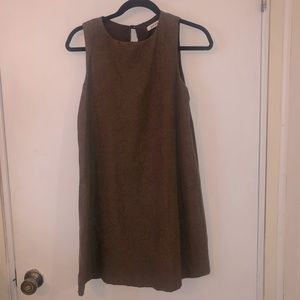 Brown suede sleeveless dress